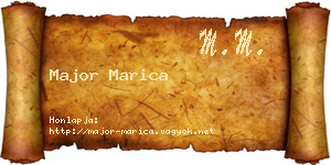 Major Marica névjegykártya